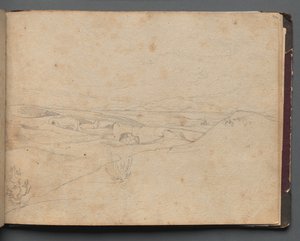Albumi näkymistä Roomaan ja ympäristöön, Maisematutkimukset, sivu 40a: Roman Landscape tekijältä Franz Johann Heinrich Nadorp