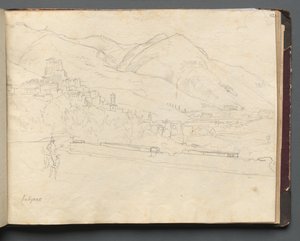 Albumi näkymistä Roomaan ja ympäristöön, Maisematutkimukset, sivu 42a: Roman Landscape. tekijältä Franz Johann Heinrich Nadorp