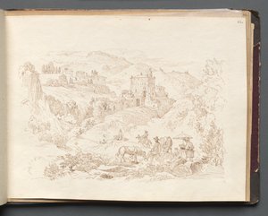 Albumi näkymistä Roomaan ja ympäristöön, Maisematutkimukset, sivu 43a: Roman Landscape tekijältä Franz Johann Heinrich Nadorp