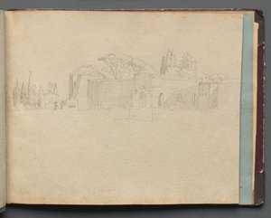Albumi näkymistä Roomaan ja ympäristöön, Maisematutkimukset, sivu 51a: Roman Landscape tekijältä Franz Johann Heinrich Nadorp