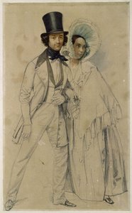 Aviopari Paul ja Amalie Taglioni (tutkielma maalaukseen "Ensimmäisen kaartin jalkaväkirykmentin paraati", 1839) tekijältä Franz Krüger