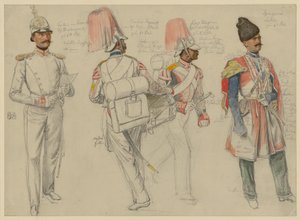 Kossacowski, Preobraschenskin rykmentin kapteeni; Steppanoff, Itävallan keisarin rykmentin rumpali; Petroff, Friedrich Wilhelm III:n rykmentin huilisti; Dgingosow, Leskier tekijältä Franz Krüger