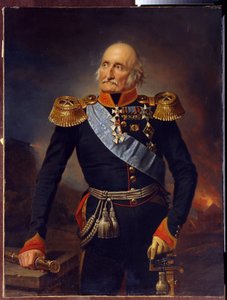 Marsalkka Comte Louis Adolphe Pierre zu Sayn Wittgensteinin (1769-1843) muotokuva. (Sayn Wittgenstein Ludwigsburgin sotamarsalkka kreivi Ludwig Adolf Peterin muotokuva). Franz Krugerin (1797-1857) maalaus öljy kankaalle tekijältä Franz Krüger