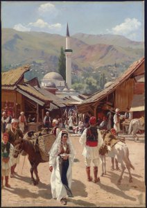 Näkymä Bascarsijalle, Sarajevo (öljy kankaalle)