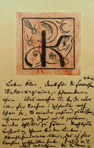 Exlibris Bernhard Koehler tekijältä Franz Marc