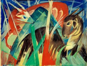 Fabeltiere I (Tierkompositio I) tekijältä Franz Marc