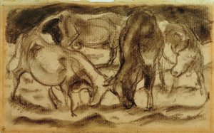 Kämpfende Kühe tekijältä Franz Marc