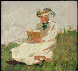 Lesende Frau im Grünen tekijältä Franz Marc