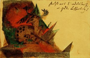 Liegender Hirsch tekijältä Franz Marc