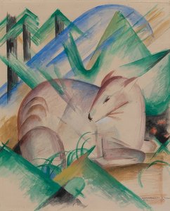 Saksanhirvi. 1913 tekijältä Franz Marc