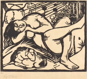 Nukkuva paimentar (Schlafende Hirtin) tekijältä Franz Marc