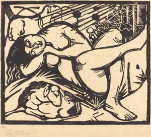 Nukkuva paimentyttö, 1912 tekijältä Franz Marc