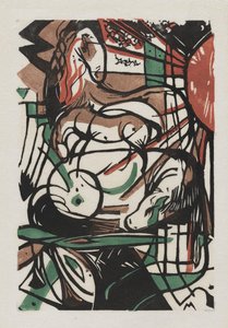 Hevosten syntymä (Geburt der Pferde), 1913 (puupiirros japaninpaperille)