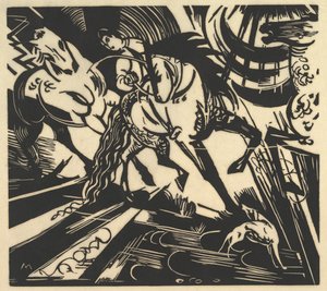 Ratsastuskoulu, 1913. tekijältä Franz Marc