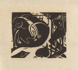 Kaksi myyttistä eläintä tekijältä Franz Marc