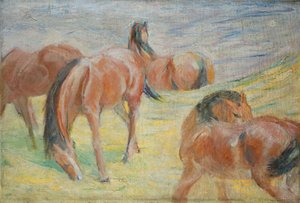 Hevosten laiduntaminen I tekijältä Franz Marc