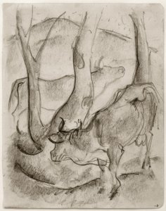 Kaksi lehmää puiden alla tekijältä Franz Marc