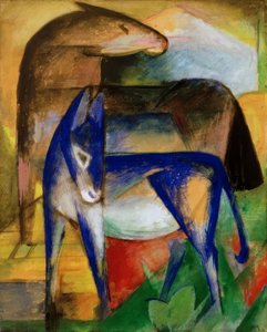 Zwei blaue Esel tekijältä Franz Marc