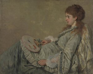 Taiteilijavaimon muotokuva, 1872-1873 tekijältä Franz Otto Scholderer