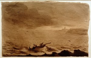 Küstenlandschaft bei aufziehendem Sturm