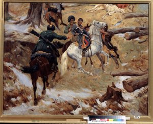 Kenraali komentaja Nikolai Sleptsov (1815-1851), jonka tšetšeenit tappoivat taistelussa 10. joulukuuta 1851 Kaukasuksen sodan aikana (Kaukasuksen valloitus) Tšetšeniassa. (Kenraalimajuri Nikolai Sleptsov kuoli taistelussa Tšetšeniassa tekijältä Franz Roubaud