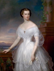 """"Elisabet Wittelsbachin (1837-1898) (sissi tai sisi), Itävallan keisarinna (1854-1898) ja Unkarin kuningatar (1867-1898) muotokuva"" Franz Schrotzbergin (1811-1889) maalaus noin 3 Yksityinen kokoelma