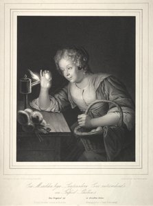 Tyttö kynttilä munia, 1840.