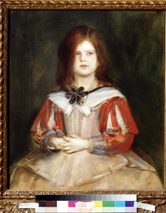 Muotokuva Gabriella Lenbachista (taiteilijan tytär). Franz von Lenbachin (1836-1904) maalaus tekijältä Franz Seraph von Lenbach