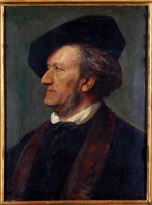 ""Säveltäjä Richard Wagnerin muotokuva"" (Säveltäjä Richard Wagnerin (1813-1883) muotokuva) Franz von Lenbachin (1836-1904) maalaus - 1871 - Öljy puulle - Richard Wagner Museum, Bayreuth tekijältä Franz Seraph von Lenbach