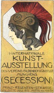 Plakat ensimmäiseen kansainväliseen taidenäyttelyyn Secession, 1893.