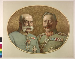 Itävallan keisari ja Vilhelm II Franz Joseph I tekijältä Franz Wurbel