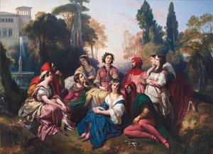 Dekameron (The Decameron). Sävellys on saanut inspiraationsa Giovanni Boccaccion (Jean Boccace) novellikokoelmasta tekijältä Franz Xaver Winterhalter
