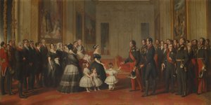 Ranskan kuninkaan Louis-Filippeen vastaanotto Windsorin linnassa 8. lokakuuta 1844. tekijältä Franz Xaver Winterhalter