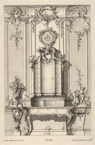 Seinän korotus sihteerin kanssa, "Työpöydät", n. 1748-70.