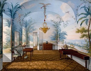 Maalaussali, Schönbrunnin palatsi, joka tunnetaan nimellä Marian Hall tekijältä Franz Xavier Nachtmann