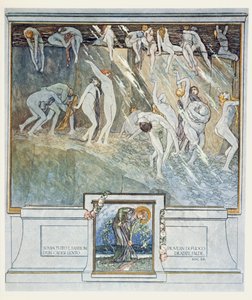 Kuvitus Danten jumalallisesta komediasta, Inferno, Canto XIV. 28, 1921 (wc paperilla) tekijältä Franz von Bayros