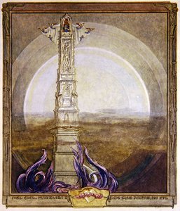 Kuvitus Dantesin Jumalaisen komedian, Paratiisi, I laulu, 1921 (wc paperille). tekijältä Franz von Bayros