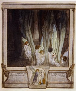 Kuvitus Dantesin jumalallisesta komediasta, Kiirastule, Canto XXI: 62, 1921 (wc paperilla) tekijältä Franz von Bayros