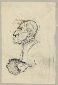 Muotokuvatutkimus kardinaalista, verso: muuli takaa katsottuna (?) tekijältä Franz von Lenbach