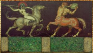 Amazone ja Kentaur tekijältä Franz von Stuck