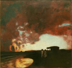 Sonnenuntergang am Meer tekijältä Franz von Stuck