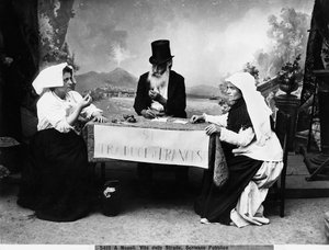 Julkinen kirjanoppinut Napolissa, n. 1890 (lasilevy)