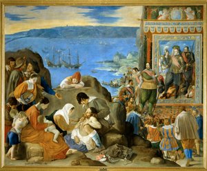 Bahian takaisinvaltaaminen vuonna 1625 ... (maalaus kankaalle) tekijältä Fray Juan Batista Maino or Mayno