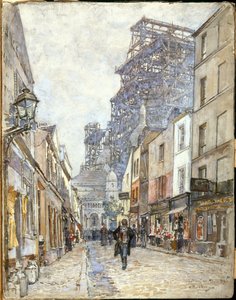 Ranska: Rue du Chevalier-de-la-Barre, jossa Sacré-Cœur on rakenteilla.