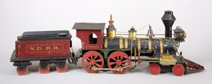 Rautatien moottori ja pehmeä malli, 1877 (puu ja metalli)