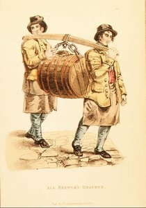 Ale Brewerin Draymen Ackermannin teoksesta "Maailma pienoiskoossa", 1821-27 (litho) tekijältä Frederic (after) Shoberl