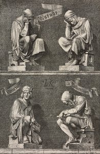 ਅਧਿਐਨ ਦੀ ਰੂਪਕ, ਔਗਸਟੇ ਬਾਰਥੋਲਡੀ (1834-1904) ਦੁਆਰਾ ਅਨਟਰਲਿੰਡਨ, ਕੋਲਮਾਰ, ਫਰਾਂਸਫਿਨਿਸ਼ ਦੇ ਕਾਨਵੈਂਟ ਲਈ ਬਣਾਈ ਗਈ ਮਾਰਟਿਨ ਸ਼ੋਂਗਾਉਰ ਦੀ ਮੂਰਤੀ ਦੇ ਅਧਾਰ 