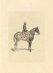 Ratsasmies tekijältä Frederic Auguste La Guillermie after Jean Louis Ernest Meissonier