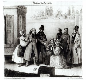 Honore Balzacin (1799-1850) Le Pere Goriot -esitys Theater des Varietesissa, n. 1840