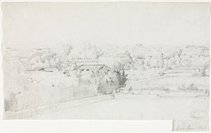 Näkymä Villa Borgheselle ja sen Orangerielle Villa Medicistä, 1826. tekijältä Frederic Bourgeois de Mercey